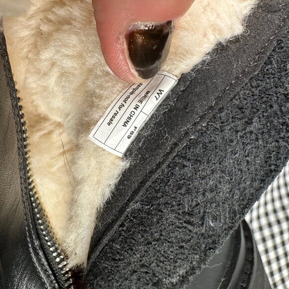 Ugg x Opening Ceremony Leather Shearling Moc Toe Black Boots Women's Size 7 - Picture 6 of 6